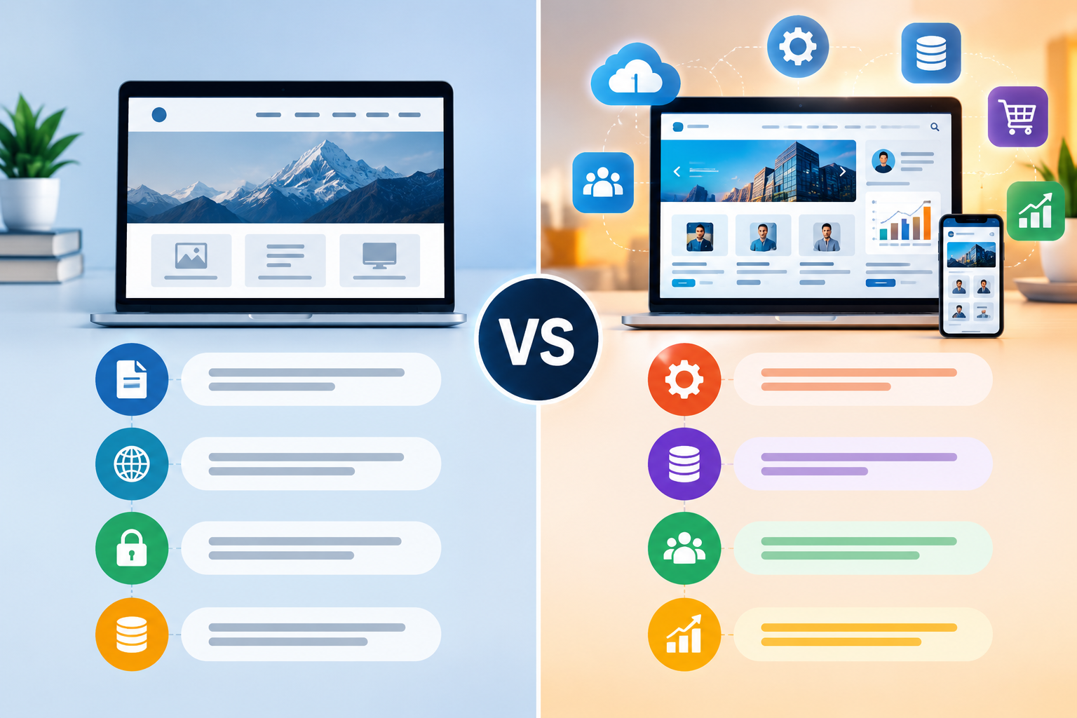 Static website vs dynamic website